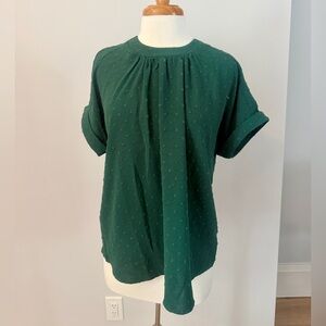 SHEIN Dark Green Textured Blouse